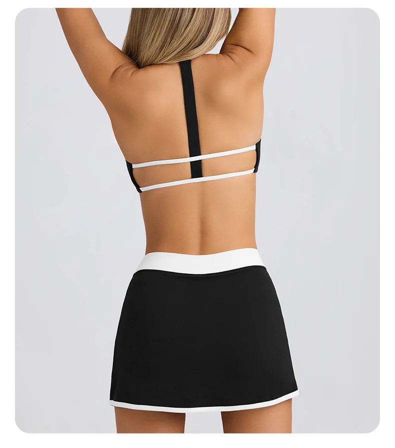 Conjunto Top Halter e Saia-Short de Yoga Aurea Match