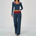 Conjunto de Yoga 2 Peças Shakti Contrast - Verde Petróleo e Vermelho Modelo 6