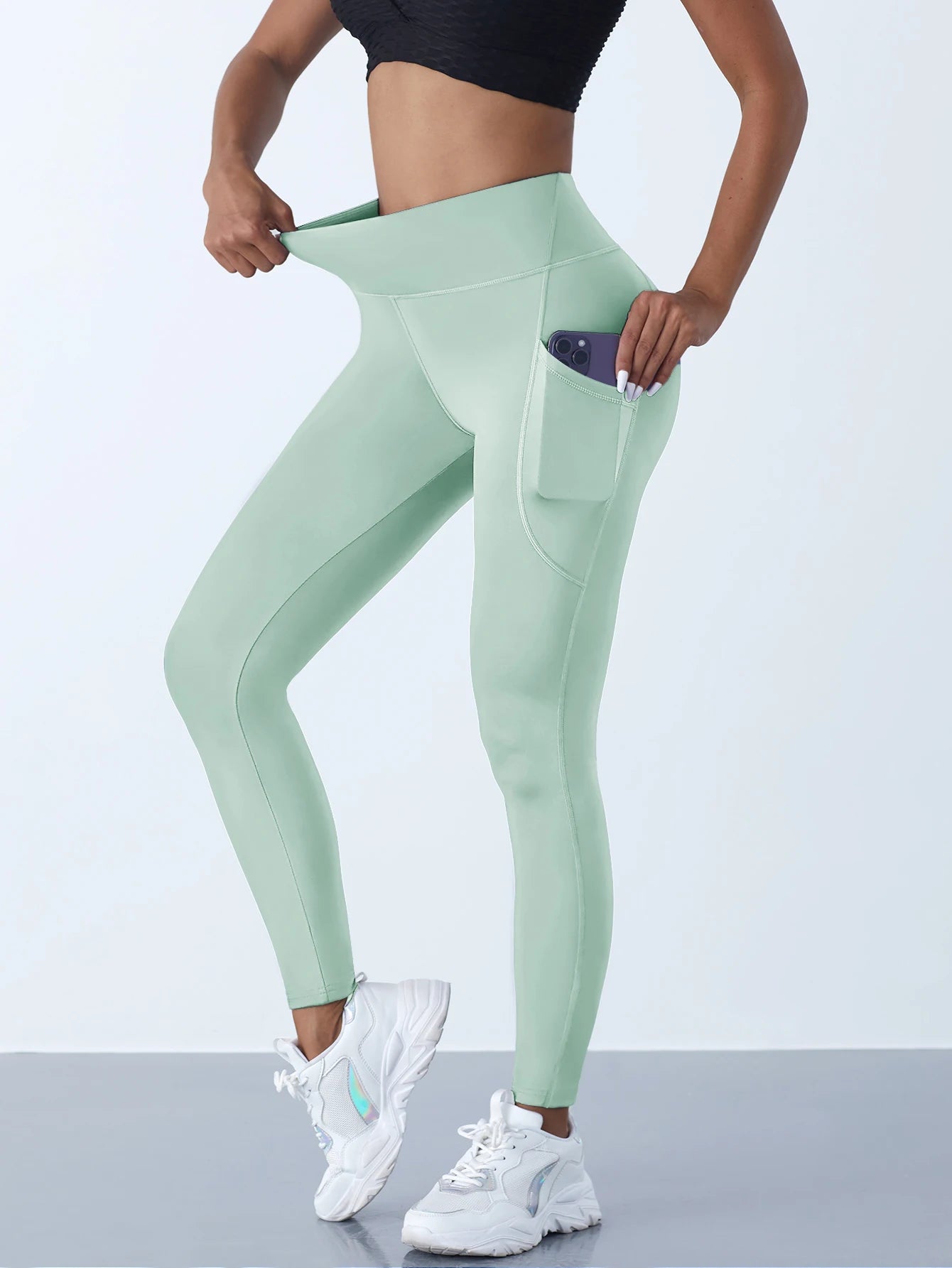 Leggings de yoga elásticas para mujer con bolsillos
