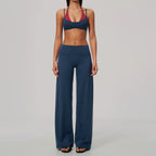 Conjunto de Yoga 2 Peças Shakti Contrast - Verde Petróleo e Vermelho Modelo 1