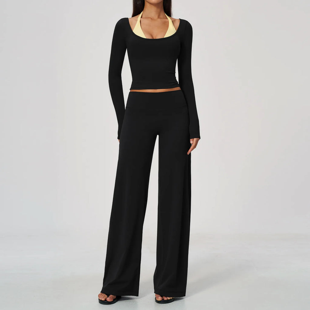 Conjunto de Yoga 2 Peças Shakti Contrast - Preto e Amarelo Modelo 5