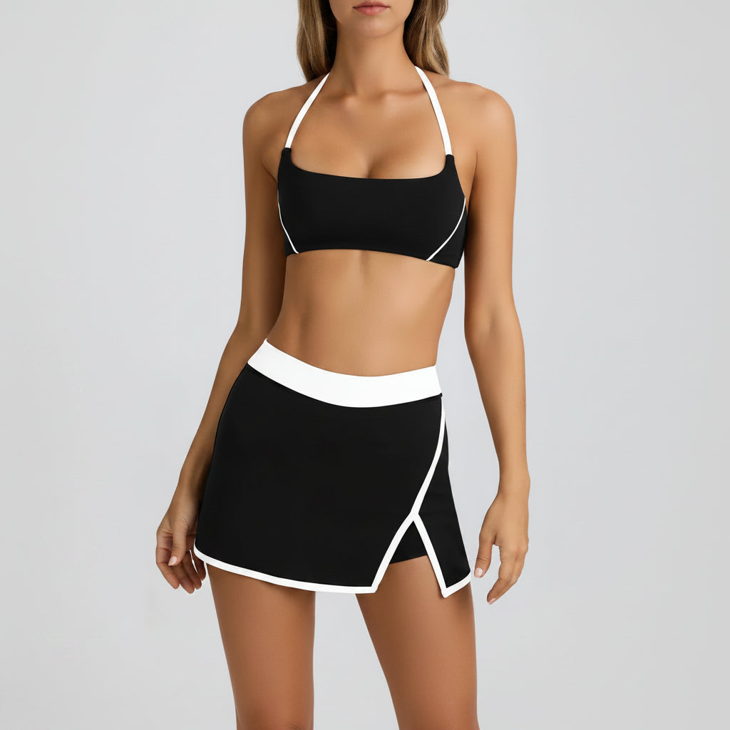 Conjunto Top Halter e Saia-Short de Yoga Aurea Match