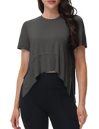 Top Asimétrico Fluido - Camiseta Deportiva Fluida para Mujer