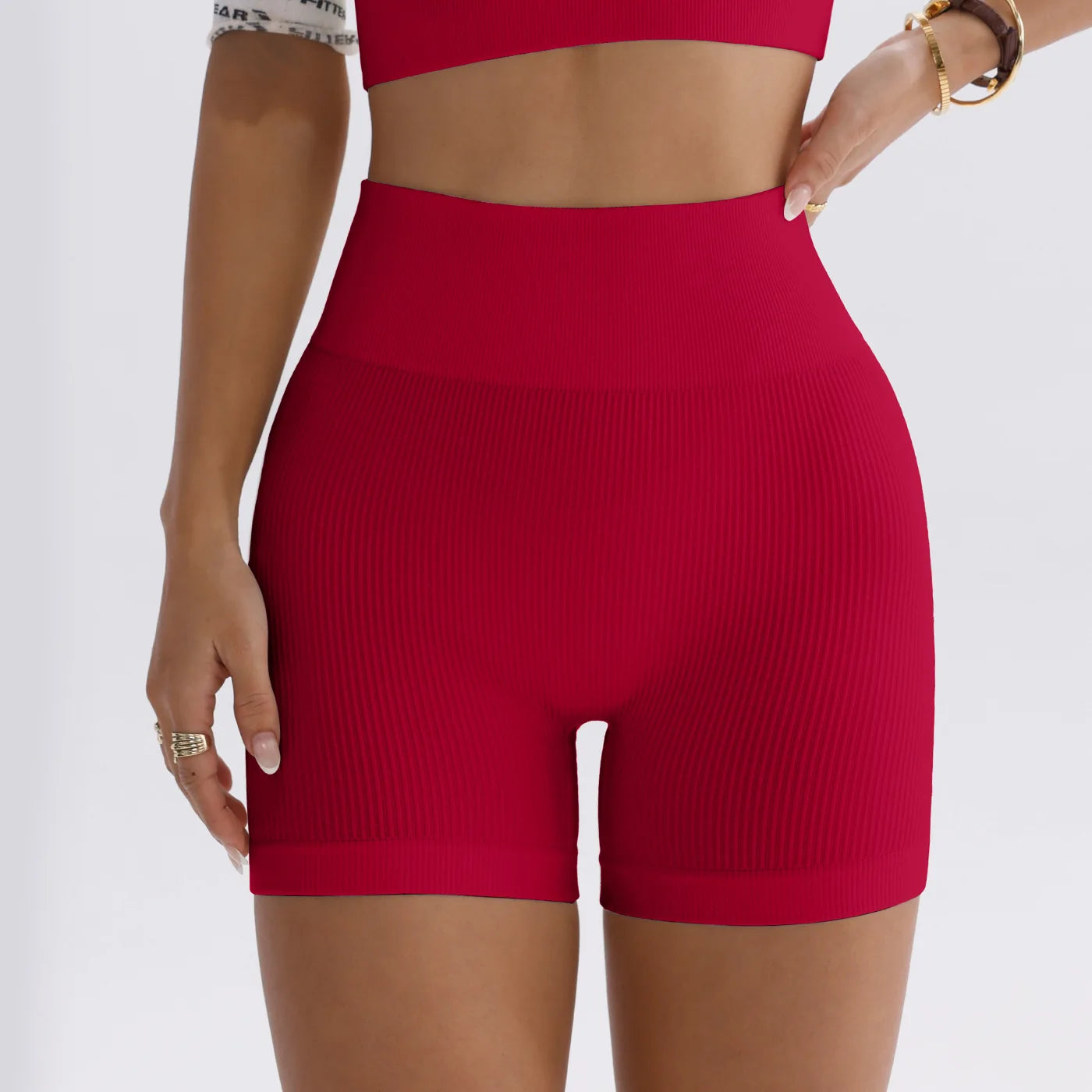 Ribbed Sculpt Shorts – Pantalones cortos de yoga de cintura alta para movimientos conscientes