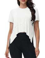 Top Asimétrico Fluido - Camiseta Deportiva Fluida para Mujer