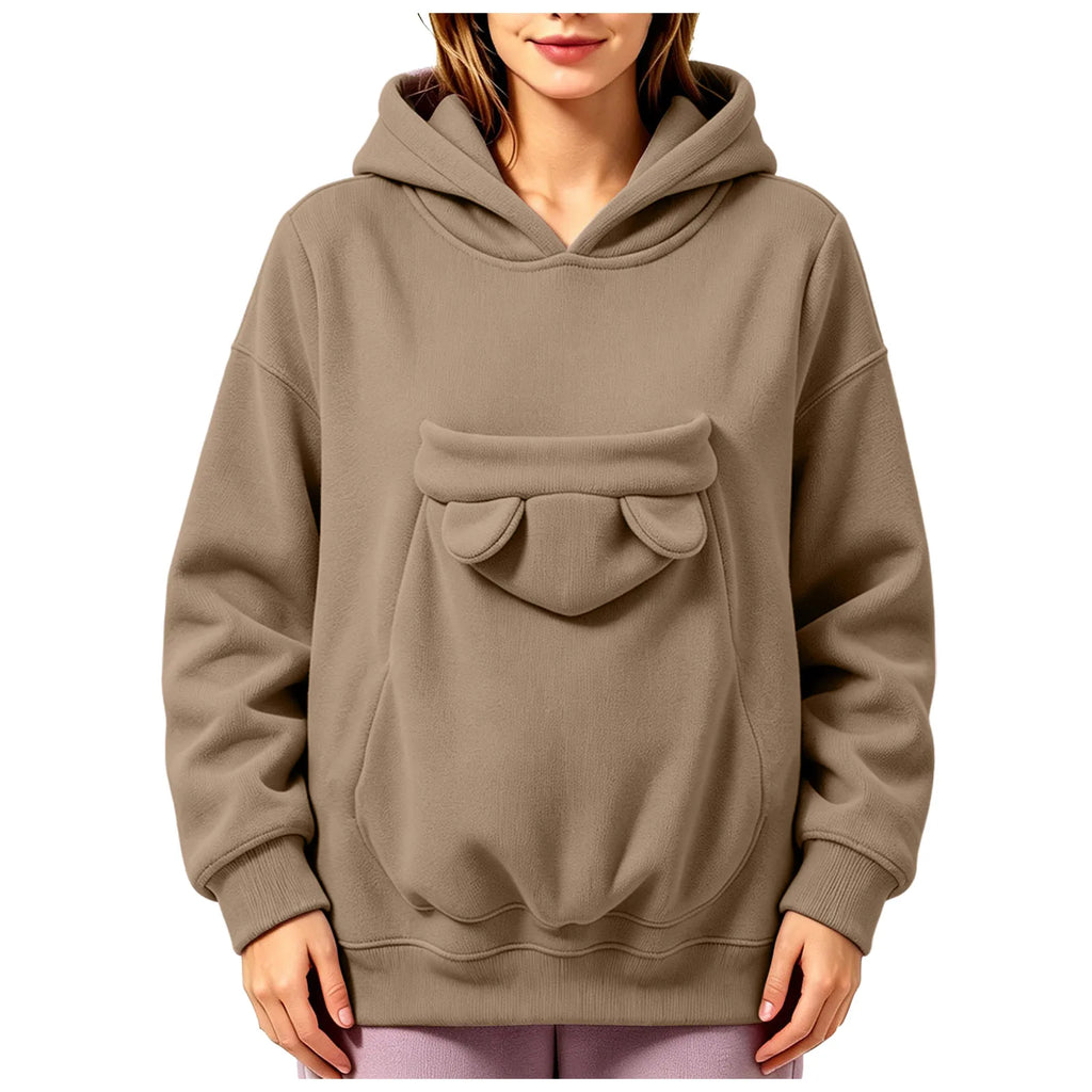 Sweatshirt com Capuz e Bolsa para Animal Prana Pet