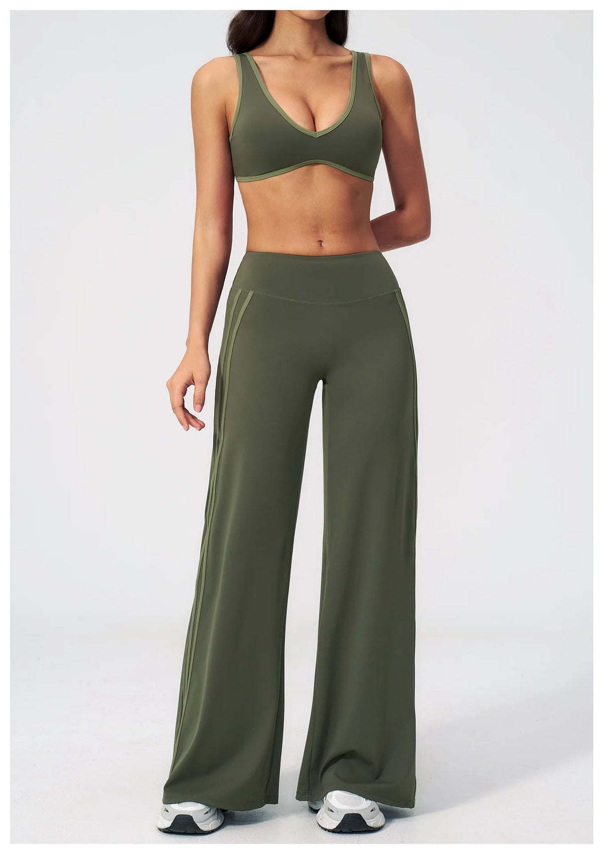 Conjunto de Yoga Top e Calças Wide Leg Shakti Line