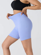 Ribbed Sculpt Shorts – Calções de Yoga de Cintura Alta para Movimento Consciente