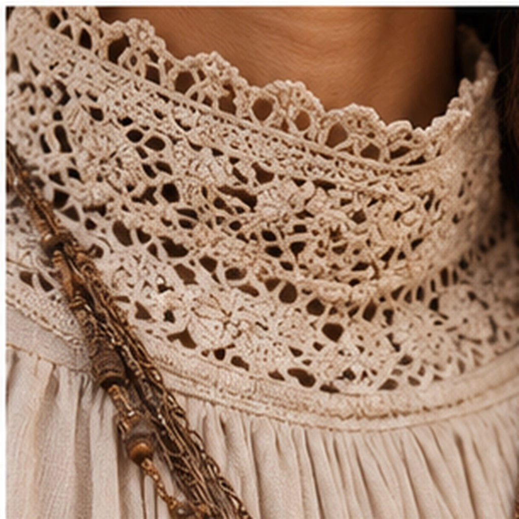 Ananda Lace detalhe de renda na gola