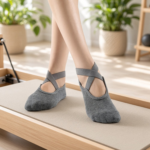 Meias Bandha Grip no pilates reformer