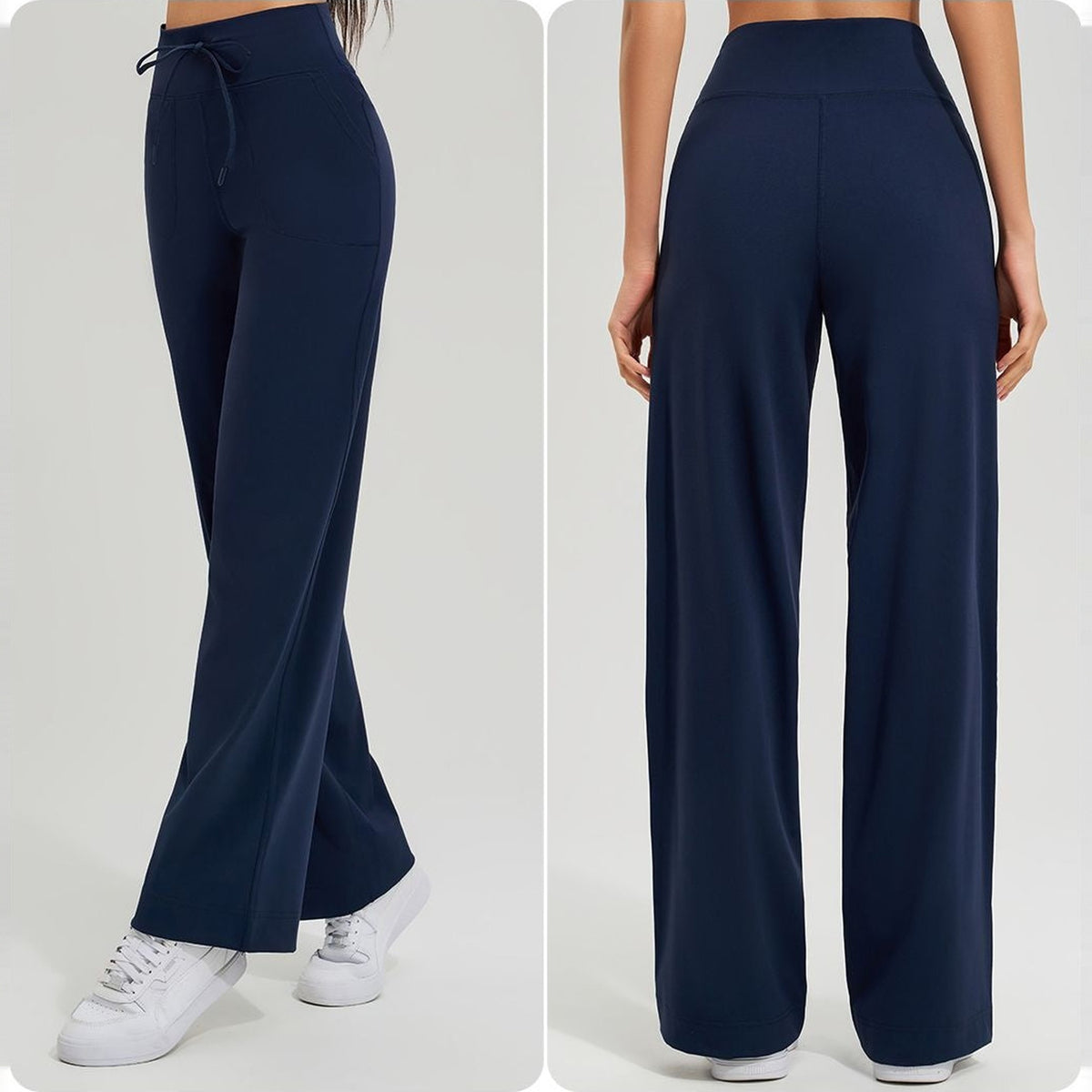 BalanceFit – Calças de Yoga Amplas com Bolsos para Corpo em Movimento – Azul Marinho