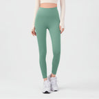 Leggings Anahata Cross verde-água de cintura alta – vista de frente