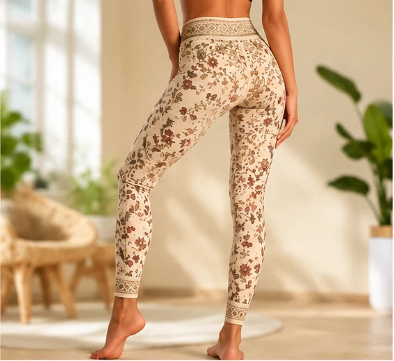 Leggings de Yoga Boho Spirit bege – vista traseira