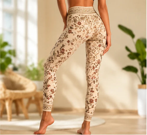 Leggings de Yoga Boho Spirit bege – vista traseira