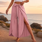 Calças Goddess Breeze rosa em passeio à beira-mar ao pôr do sol