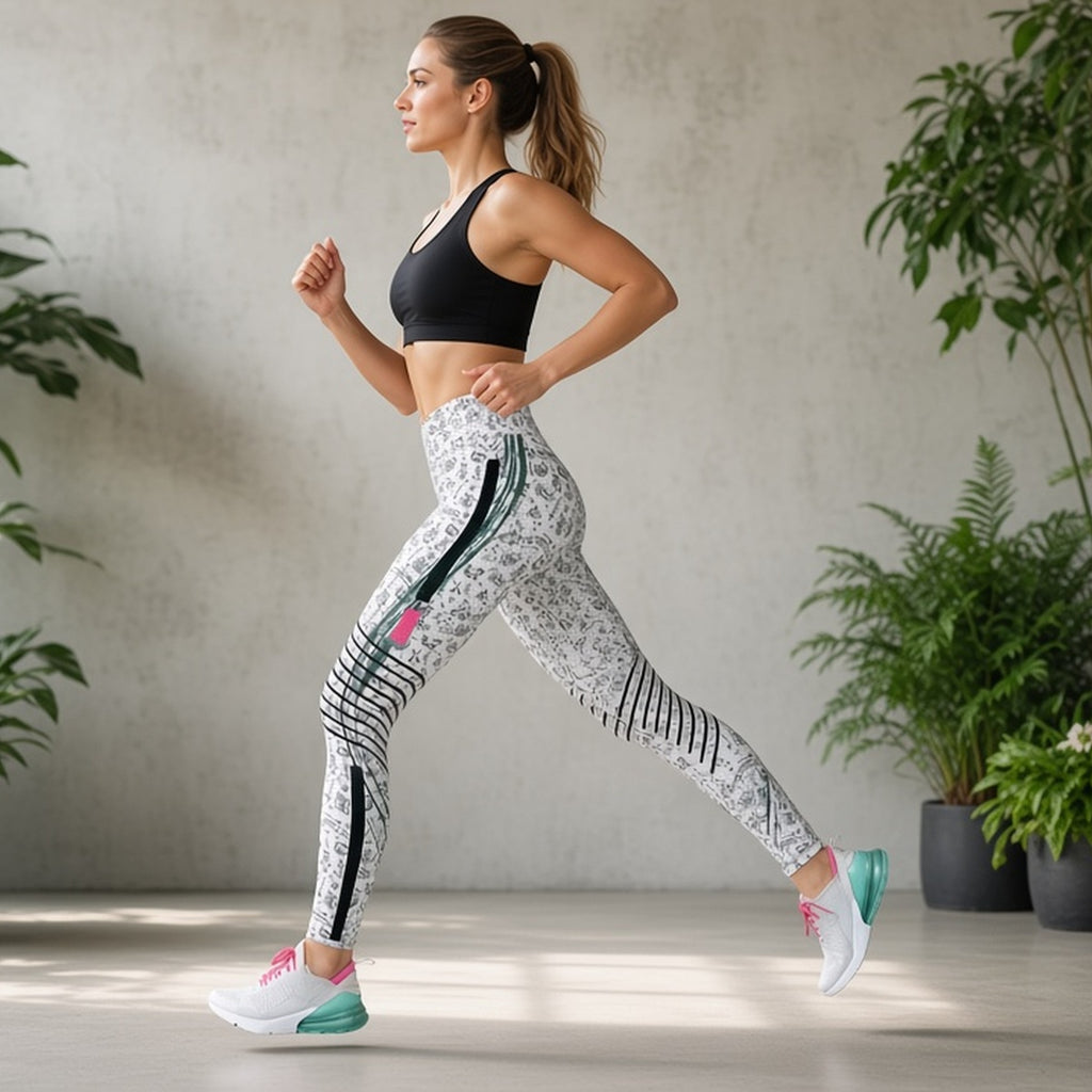 Leggings Shakti Motion estampadas em estúdio com plantas
