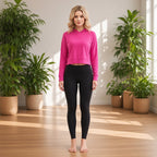 Nimbus Flow Hoodie – Conforto e Movimento – lifestyle num estúdio de yoga, hoodie cor-de-rosa vista de frente