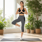 Legging ZenShape – Contorno Natural, Equilíbrio Total – lifestyle pose da árvore em estúdio