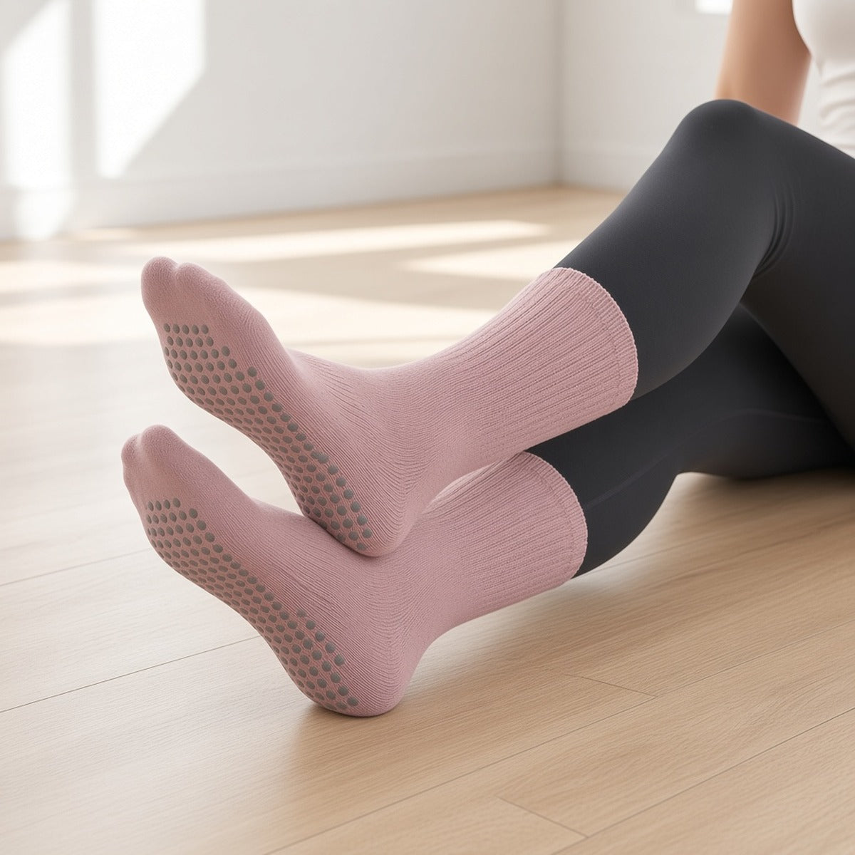 Eretz Socks — Enraizamento Suave – lifestyle pose de barco com as meias antiderrapantes