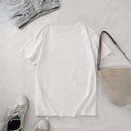 Nirmala – T-shirt de Yoga Minimalista com Flor de Lótus – Branco, vista de costas