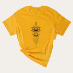 Padma Luna – T-shirt com Estampado de Flor de Lótus Celestial, cor amarelo