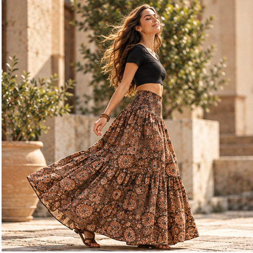 Prana Nomad saia longa boho em movimento