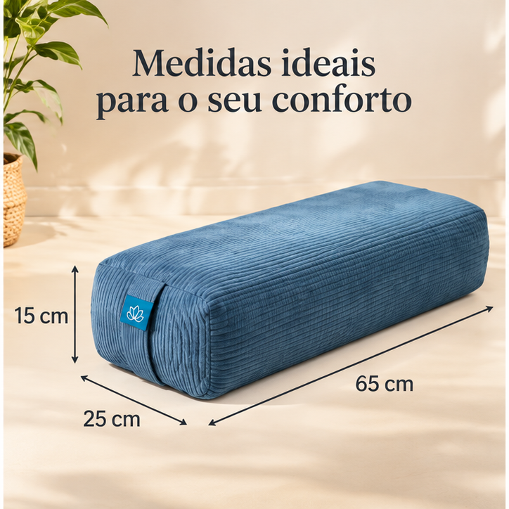 Sattva Support azul com medidas 65 × 25 × 15 cm