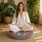 Almofada de meditação Shlama Rest da Shamar com mulher a meditar