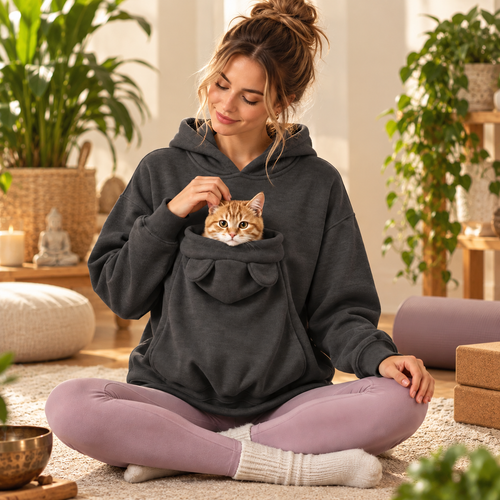 Sweatshirt com Capuz e Bolsa para Animal Prana Pet