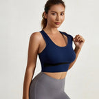 Virya – Top de Yoga com Costas Cruzadas, Azul