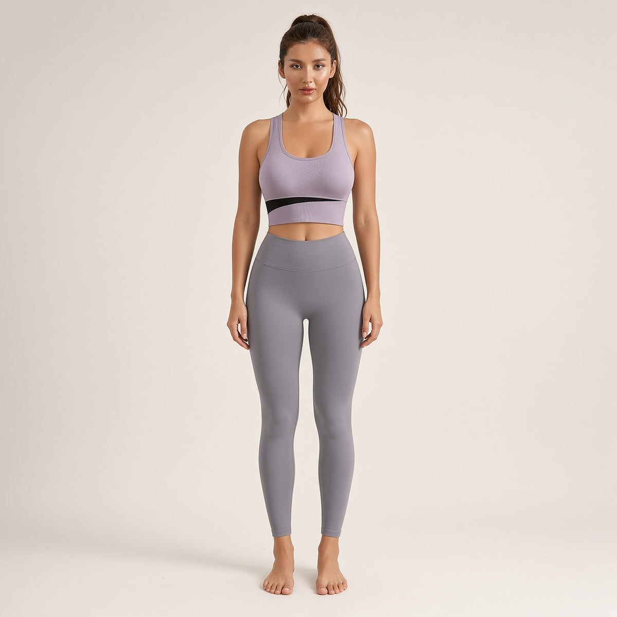 Virya – Top de Yoga com Costas Cruzadas, lilás